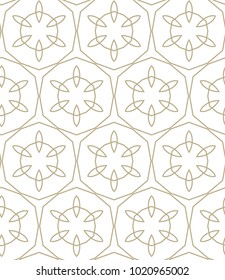 Seamless ornamental vector pattern in golden color