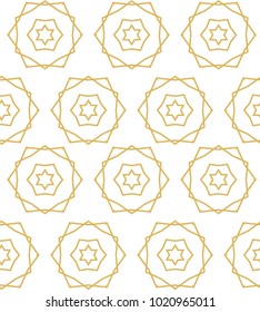 Seamless ornamental vector pattern in golden color