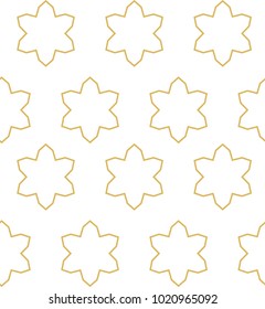Seamless ornamental vector pattern in golden color