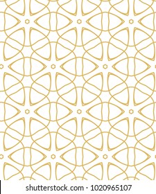 Seamless ornamental vector pattern in golden color