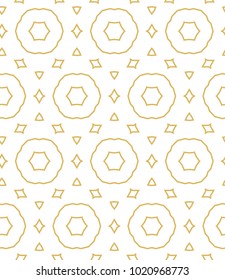 Seamless ornamental vector pattern in golden color