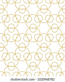 Seamless ornamental vector pattern in golden color