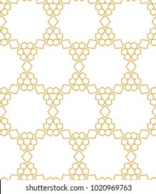 Seamless ornamental vector pattern in golden style