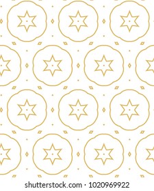 Seamless ornamental vector pattern in golden style
