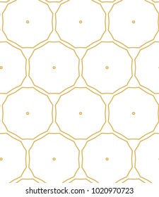 Seamless ornamental vector pattern in golden color