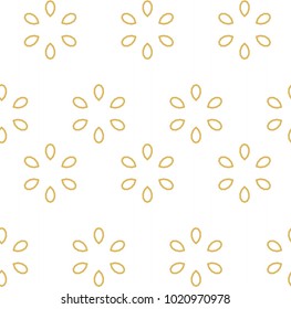 Seamless ornamental vector pattern in golden color