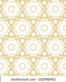 Seamless ornamental vector pattern in golden style