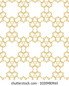 Seamless ornamental vector pattern in golden style
