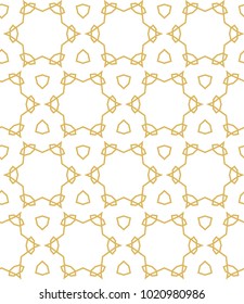 Seamless ornamental vector pattern in golden style