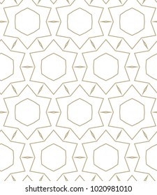 Seamless ornamental vector pattern in golden style