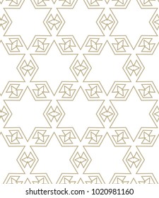 Seamless ornamental vector pattern in golden style