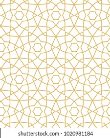 Seamless ornamental vector pattern in golden style