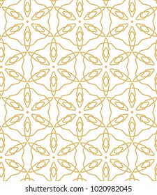 Seamless ornamental vector pattern in golden color