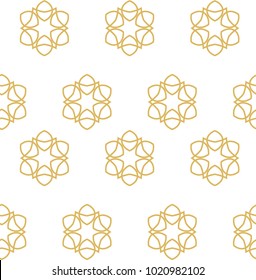 Seamless ornamental vector pattern in golden color
