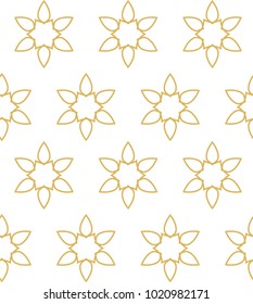 Seamless ornamental vector pattern in golden color