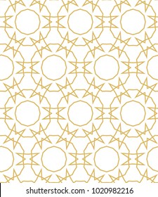 Seamless ornamental vector pattern in golden color