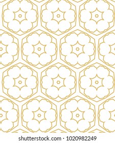 Seamless ornamental vector pattern in golden color