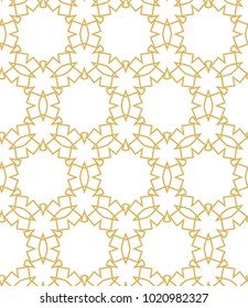 Seamless ornamental vector pattern in golden color
