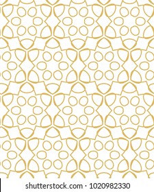 Seamless ornamental vector pattern in golden color
