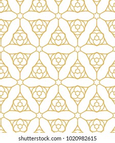 Seamless ornamental vector pattern in golden style