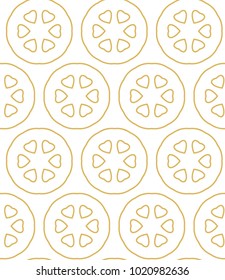 Seamless ornamental vector pattern in golden style
