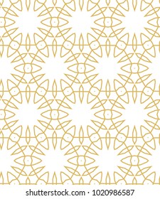 Seamless ornamental vector pattern in golden style