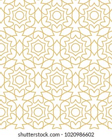 Seamless ornamental vector pattern in golden style
