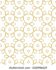 Seamless ornamental vector pattern in golden style