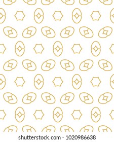 Seamless ornamental vector pattern in golden style