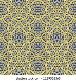 Seamless ornamental vector pattern, oriental geometric style, mosaic texture