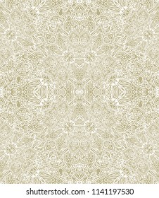 Seamless ornamental vector pattern, pastel palette
