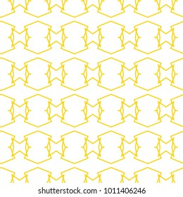Seamless ornamental vector pattern in yellow color.
