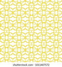 Seamless ornamental vector pattern in yellow color