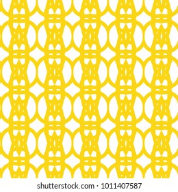 Seamless ornamental vector pattern in yellow color