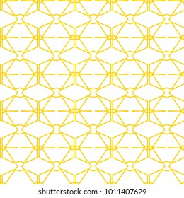 Seamless ornamental vector pattern in yellow color