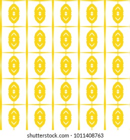 Seamless ornamental vector pattern in yellow color