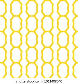 Seamless ornamental vector pattern in yellow color