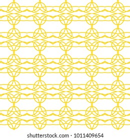 Seamless ornamental vector pattern in yellow color