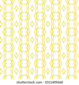 Seamless ornamental vector pattern in yellow color