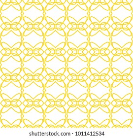 Seamless ornamental vector pattern in yellow color
