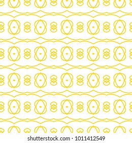Seamless ornamental vector pattern in yellow color