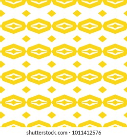 Seamless ornamental vector pattern in yellow color