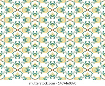 Seamless ornamental vector texture, on white background