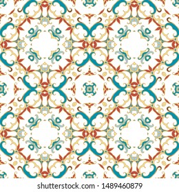 Seamless ornamental vector texture, on white background