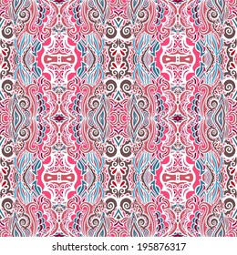 Seamless ornamental vector woven abstract pattern