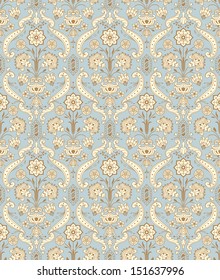 Seamless ornamental vintage pattern with stylized flowers.