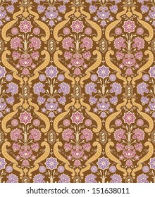 Seamless ornamental vintage pattern with stylized flowers.