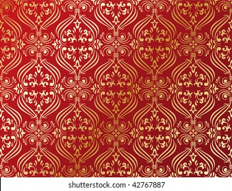 Seamless ornamental wallpaper, floral pattern, illustration