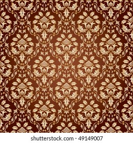 Seamless ornamental wallpaper, floral pattern, illustration