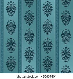 Seamless ornamental wallpaper, floral pattern, illustration